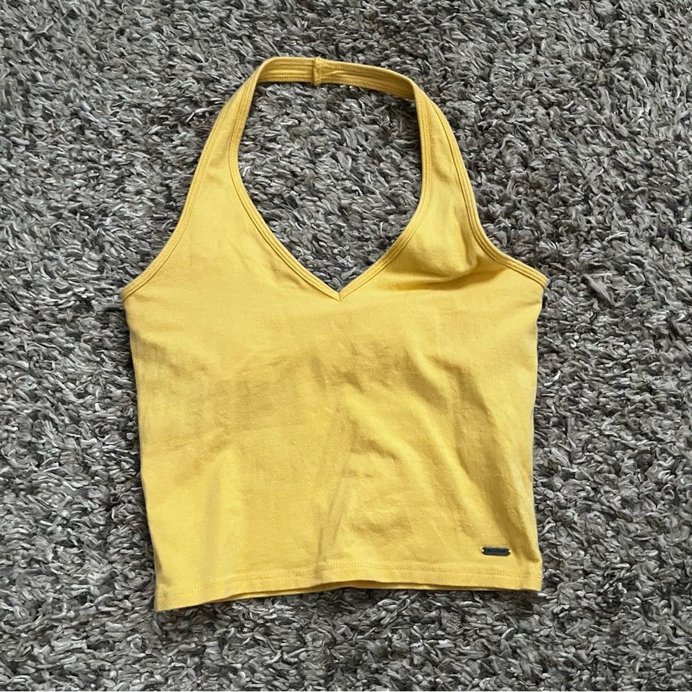 hollister sunshine yellow halter tank size small